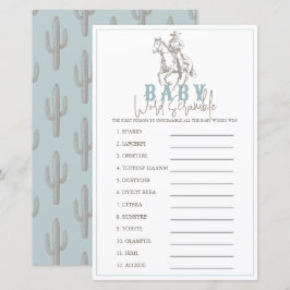 Little Cowboy Western Blue Baby Word Scramble