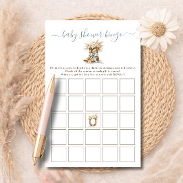 Little Cowboy Western Boots Baby Shower Bingo Game