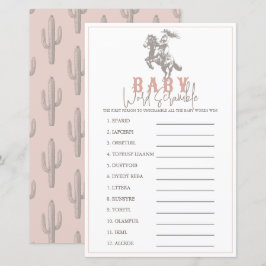 Little Cowgirl Western Pink Baby Word Scramble