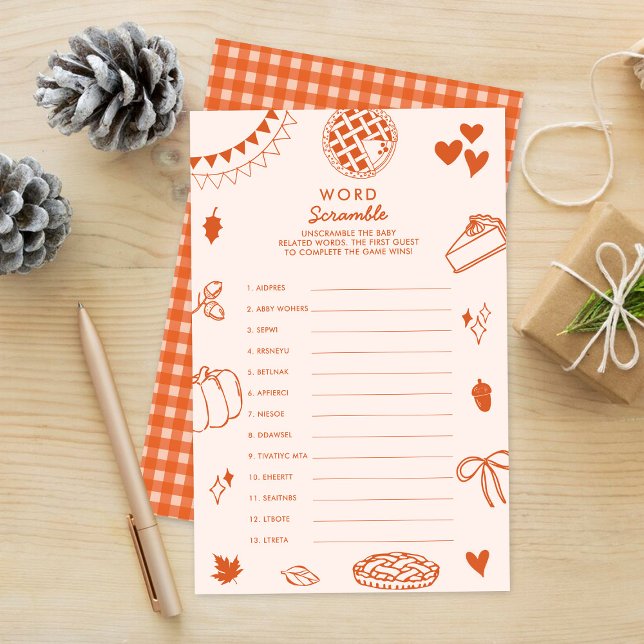 Little Cutie Pie Baby Shower Word Scramble Game (Criador carregado)