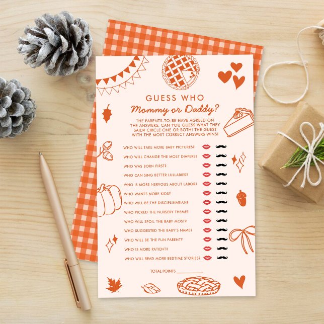 Little Cutie Pie Fall Baby Shower Guess Who Game (Criador carregado)