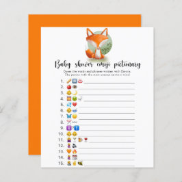 Little Fox cub - Jogo de picário de emoji chá de f