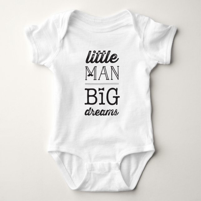 Little Man Big Dreams Clássico Boy T-shirt (Frente)