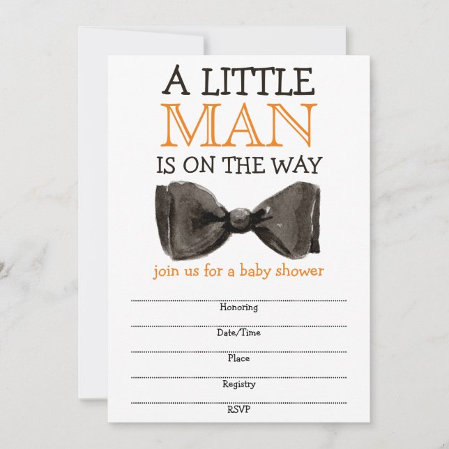 Little Man Bow tie Boy Baby Shower (Frente)