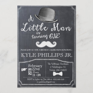 Little Man Lil Man 1rua Primeiro Convite de Aniver