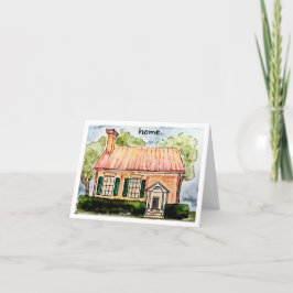 Little Orange Cottage Watercolor — Cartão de Aquec