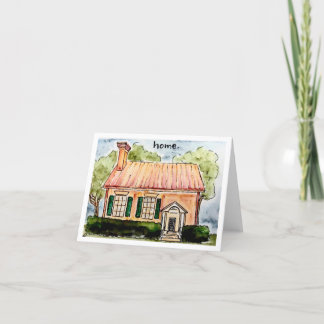 Little Orange Cottage Watercolor — Cartão de Aquec