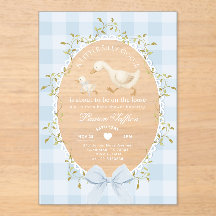 Little Silly Goose Baby Shower Blue Gingham