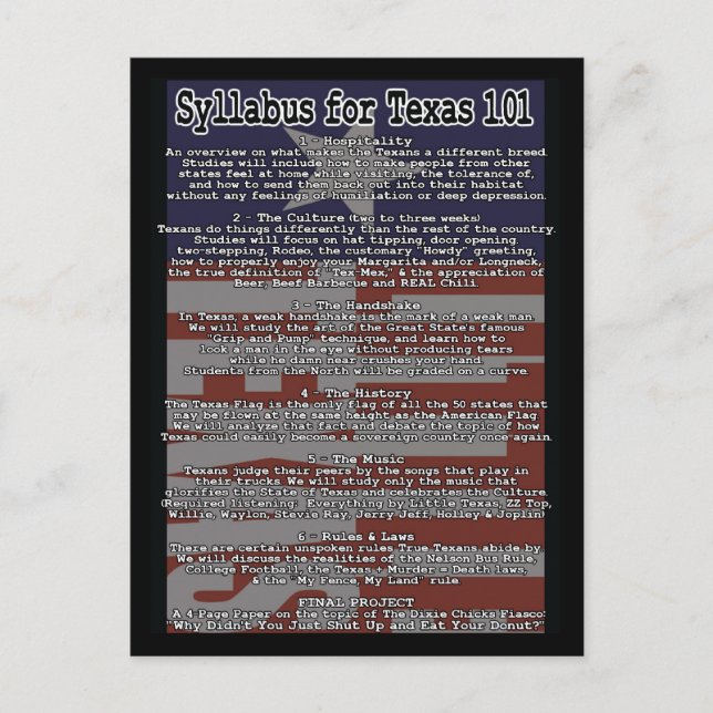 Little Texas 1.01 Cartão postal (Frente)