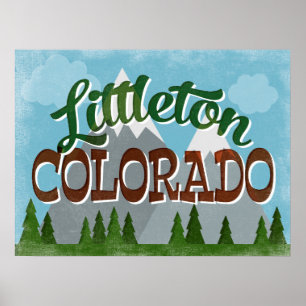 Littleton Colorado Snowy Mountain Poster