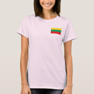 Lituânia Flag e Map dk T-shirt