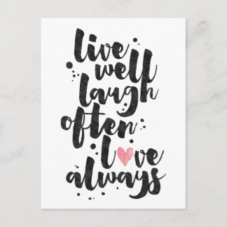 Live Laugh Love - Cartão Inspiracional