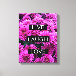 Live Laugh Love Linda Canvas Floral