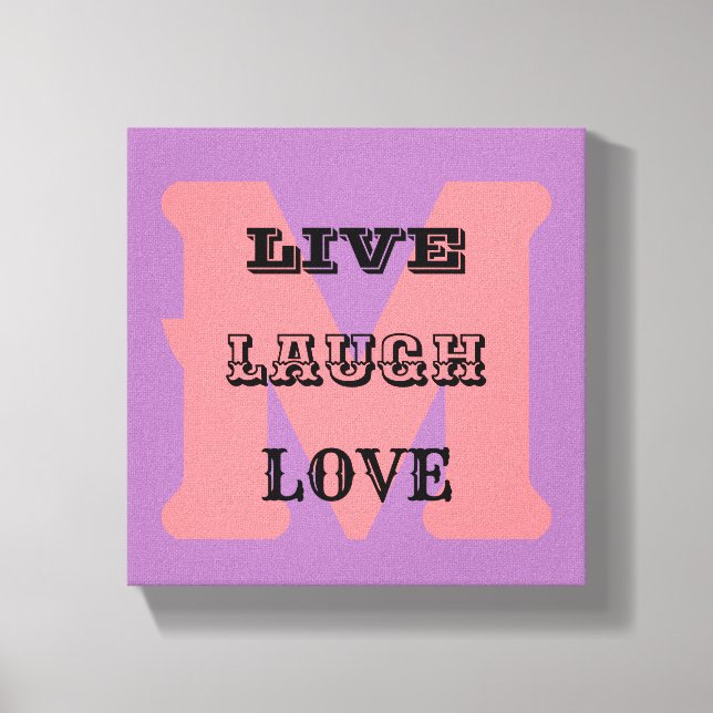LIVE LAUGH LOVE MONOGRAMA Stretch Canvas Print (Frente)