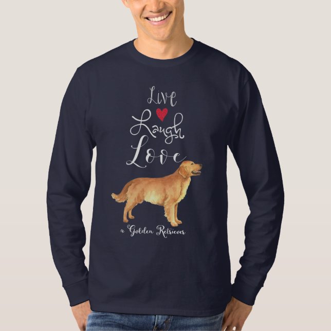 Live Laugh Love Ouro Retriever T-Shirt (Frente)