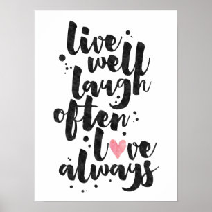 Live Laugh Love - Poster inspirador