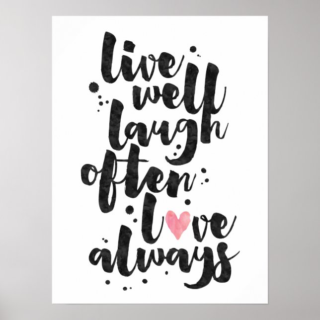 Live Laugh Love - Poster inspirador (Frente)
