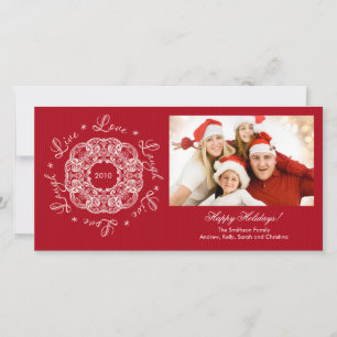 Live Love Laugh Vintage Ornament Holiday Cartões d