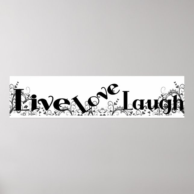 Live Love Laugh Wall Poster Mural Banner (Frente)
