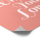 Live Love Typografia Cotação Poster Salmon Pink (Borda)