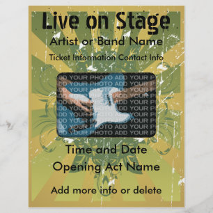 Live on Palco Grunge Music Flyer