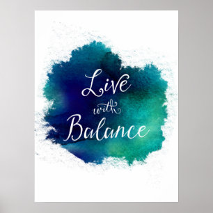 Live with Balance Typoographic Poster