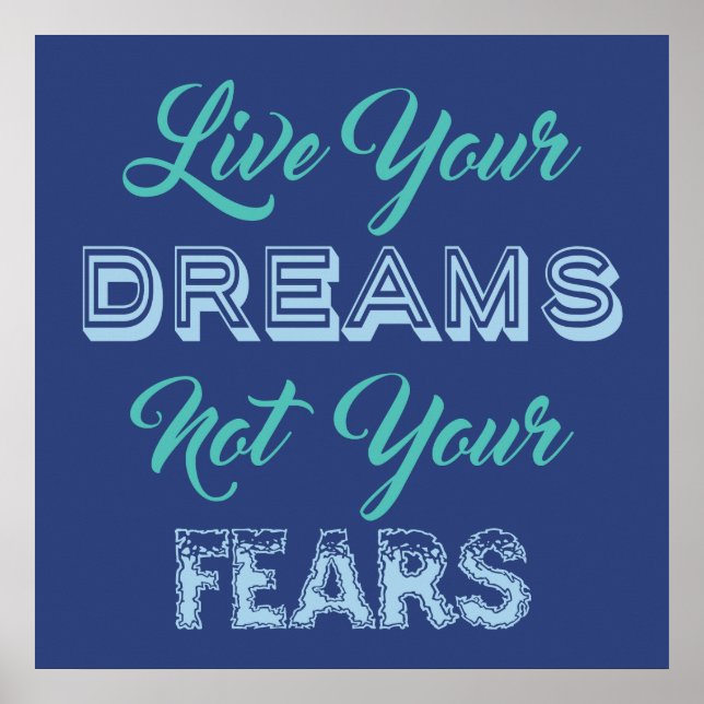 Live Your Dreams - poster personalizado de cores (Frente)