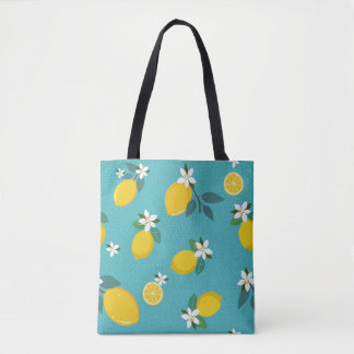 lively lemons tote bag