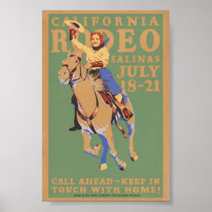 Livermore Rodeo USA Poster vintage 1933