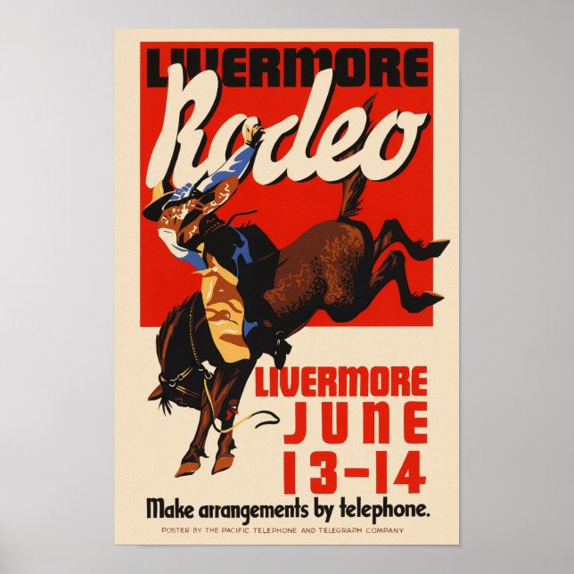 Livermore Rodeo USA Poster vintage 1933 (Frente)