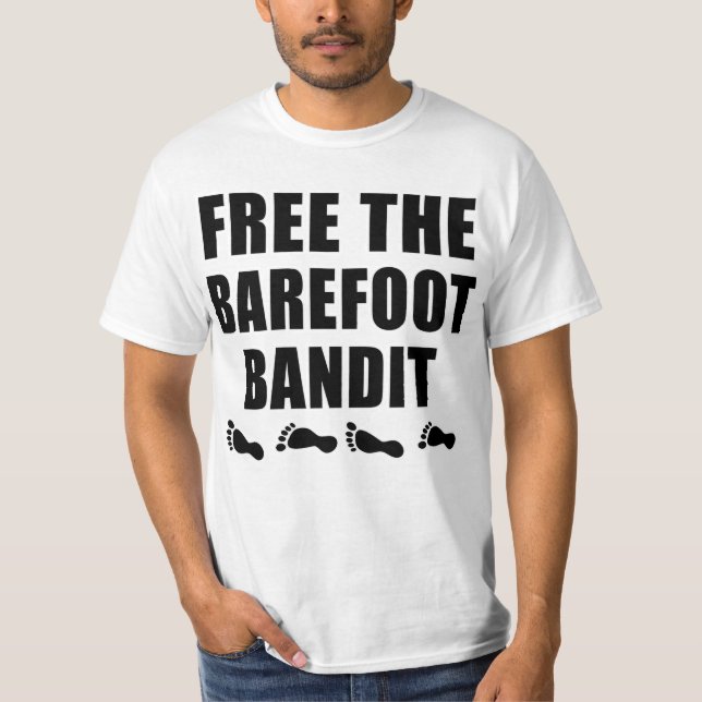 Livre o camiseta descalço do bandido (Frente)
