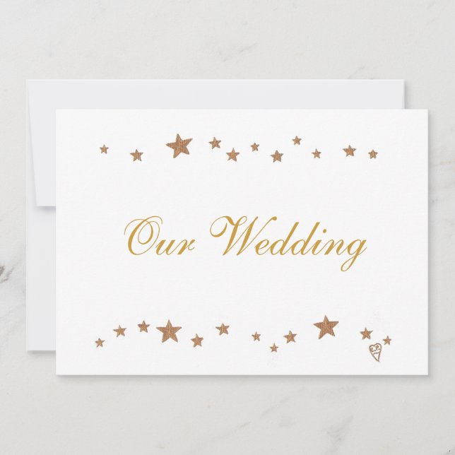 Livremente Dourada Stars Nossos Convites De Casame (Frente)