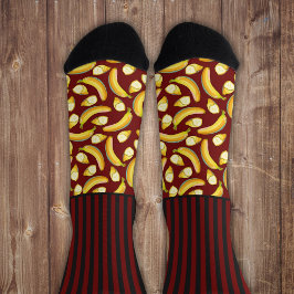 Livres listras com bananas, em vermelho