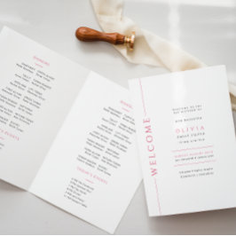 Livreto de Programa Dobrado Bat Mitzvah Rosa