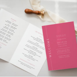 Livreto de Programa Dobrado de Bat Mitzvah Rosa Qu