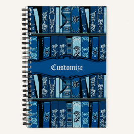 Livro Azul Prateleira Livros de Vintage Notebook P