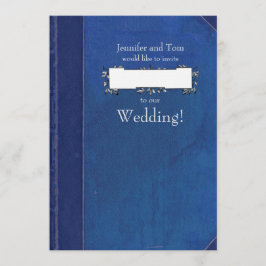 Livro Azul Vintage e Convite para Casamento de Boo