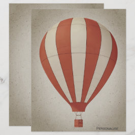 Livro Branco da Vintage Hot Air Balloon Red White