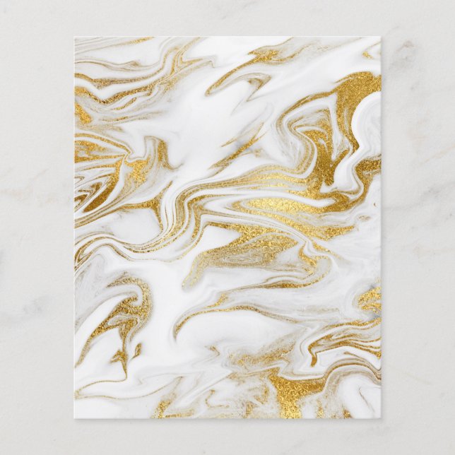 Livro Branco Dourado Elegante Faux Marble (Frente)