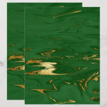 Livro Branco Verde Dourado Faux Marble
