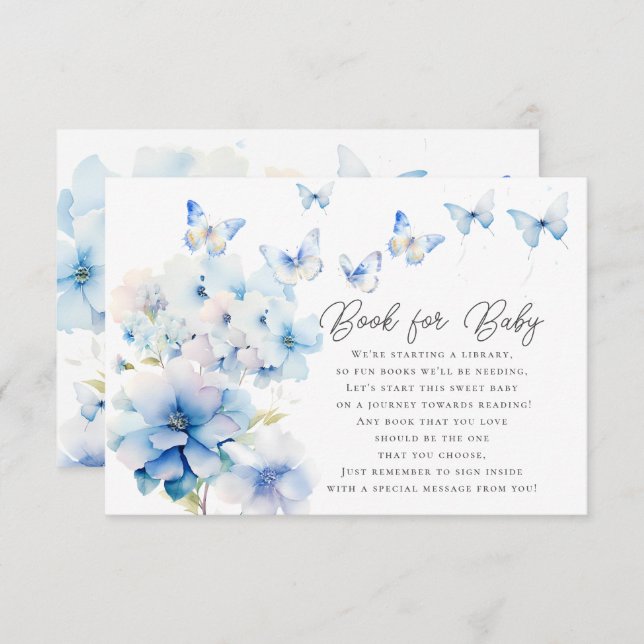 Livro Caprichoso de Borboletas para Cartão de Envi (Frente/Verso)