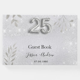 livro convidado de folia de prata do aniversário d