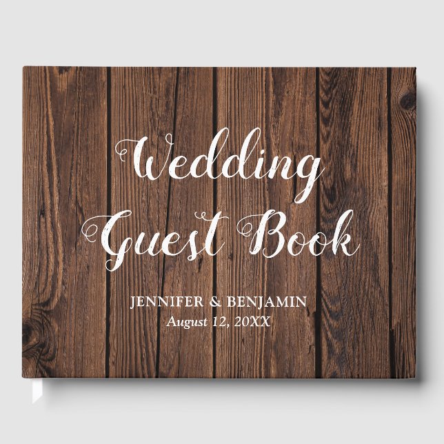 Livro Convidado Rustic Barn Wood Weding (Frente)