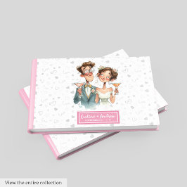 Livro De Casamento Funny Watercolor Casal Quirky