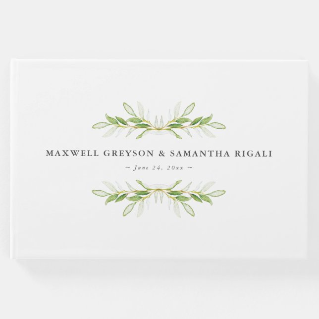 Livro de Casamento Vestido Verde Botânico Aquarela (Frente)