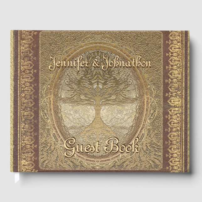 Livro de Convidado da Dourada da Árvore Familiar (Frente)