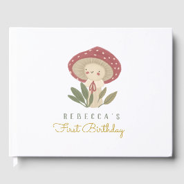 Livro de Convidado de Chá de fraldas de cogumelos