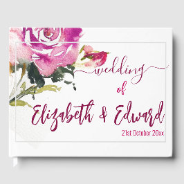 Livro de Convidado do Casamento - Rosa Rosa Rosa R