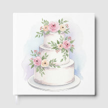 Livro de Convidado do Dia de Casamento de Bolo de