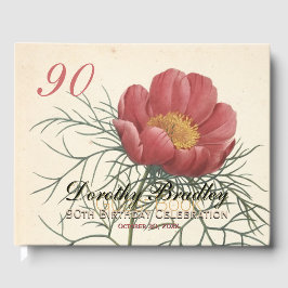 Livro de Convidado Personalizado de Peony de 90 Fe